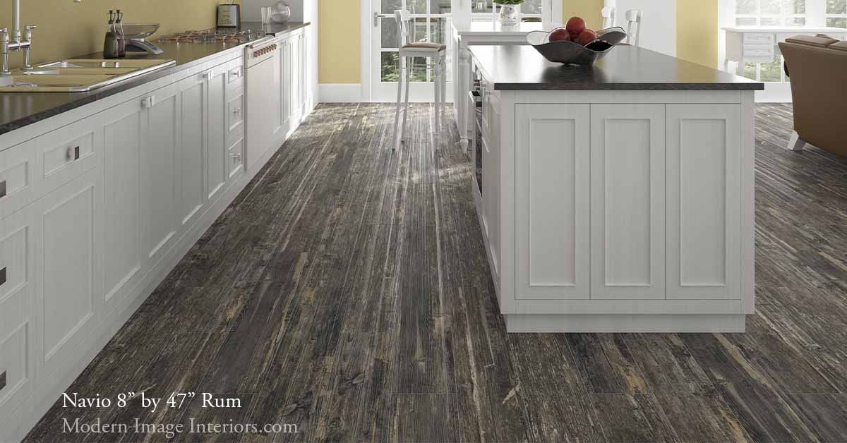 Navio Rum WoodLook Tile Plank Kitchen Floor